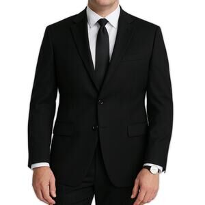 Peter Millar Wool Suit Jacket Black 2 Button Blazer 42R